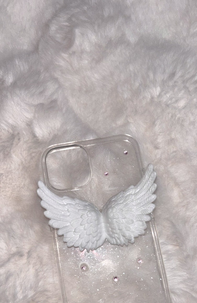 Angel wings phone case, pink