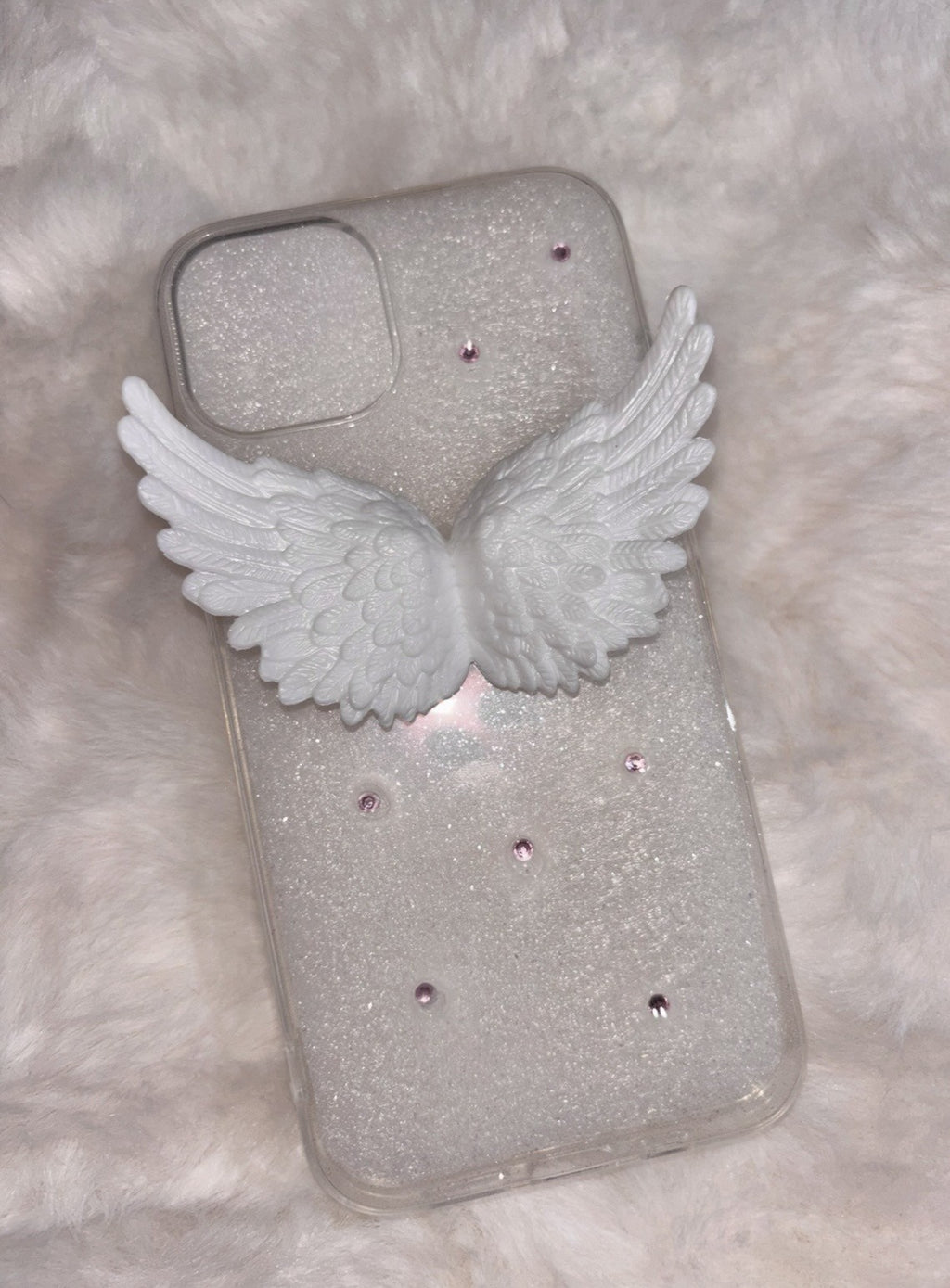 Angel wings phone case, pink