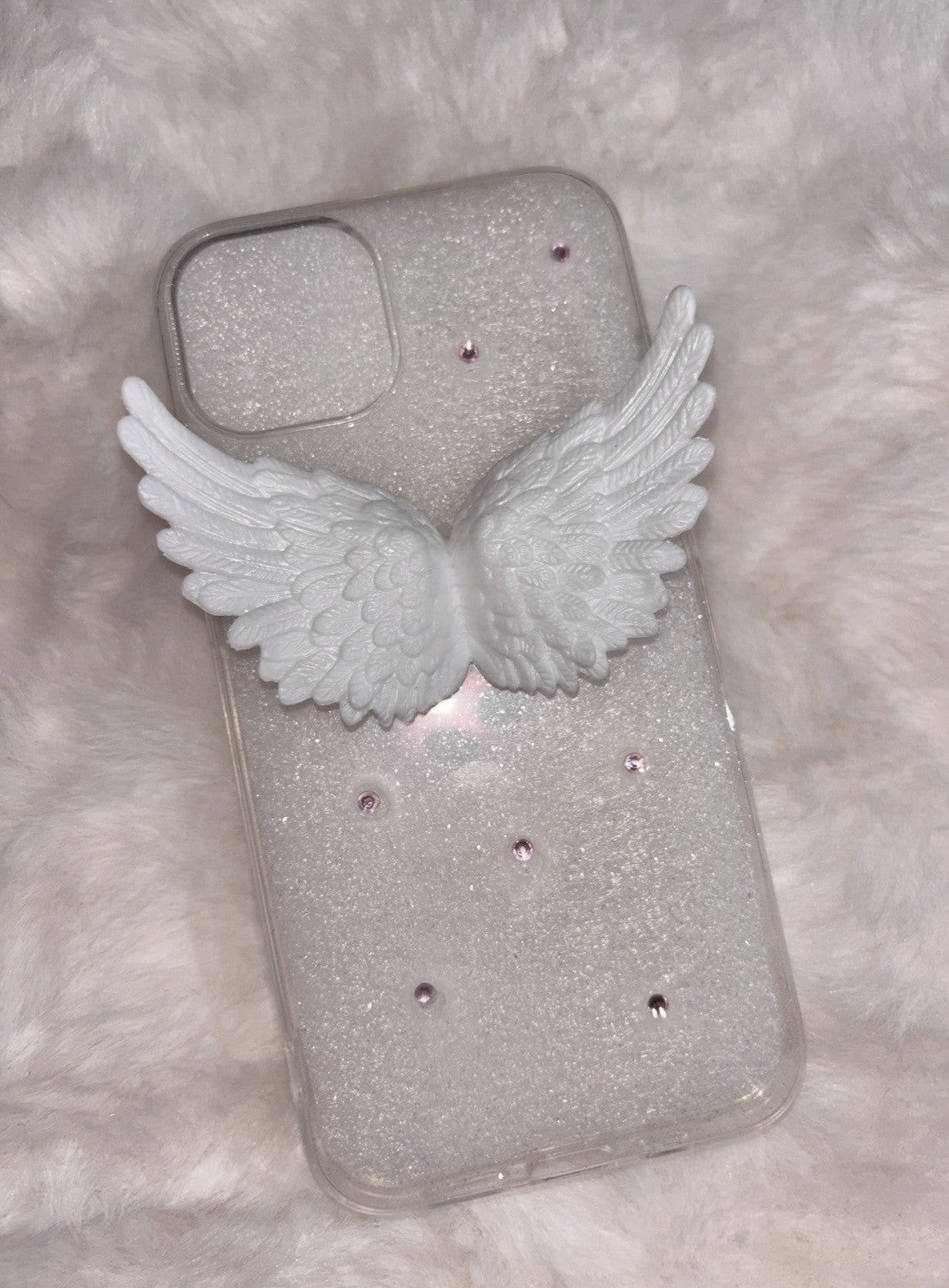 Angel wings phone case, pink
